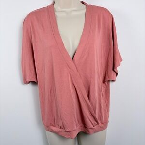 Anthropologie Top Sz S Ayla Surplice Boho Wrap Rose Hippie Peasant Whimsy